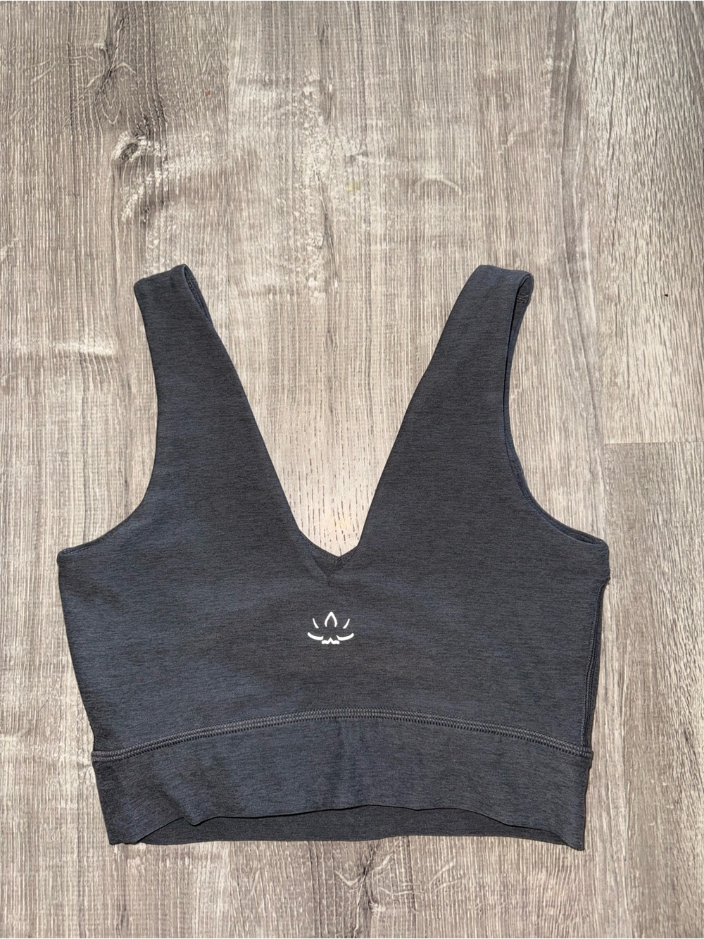 Women's Beyond yoga Deep V Seamless Bralette Crop Top in Charcoal